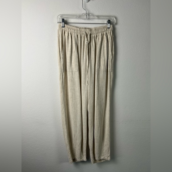Meomua Pants - Meomua Linen Cotton Blend Tapered Leg Pant